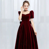 Plataz Bridal Toasting Clothes Big-Size Fatmm Spring 2025 New Wine Red Back Door Engagement Evening Dress