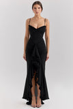 Plataz Style Sexy New Slings Solid V-Neck High-Ball Net Repair Medium Long Dress HZ0628