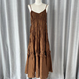 Plataz New Women's Spring And Summer French Holiday Wind Wearing Folding Slings And Skirts