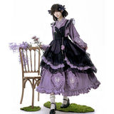 Plataz Teased Original Butterfly Orchid Loretta Girl Lolita Apron Dress Everyday Sweet Suit 9392