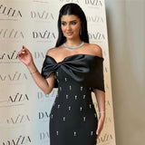 Plataz Temperament Dress Sexy Shoulder Name Party Dinner Dress Banding Skirt