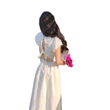 Plataz Bare Back Seaside Holiday Dress Sanya Photo Beach Dress Showing Thin Bubble Sleeves Super Fairy Dress
