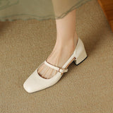 Plataz Size Size Mary Jane Shoes Hollow Coarse Sandals Women's Summer New Buckle With Heel Women's Shoes High Quality Shoes