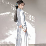 Plataz Design Frosting Chinese Wind Improvement Chinese Elements Cheongsam Half Skirt Set 8908