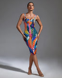 Plataz Body Print Sexy Slings With Thin Ass Dress Spice Girls High-Sensing Women's Temperament Dress