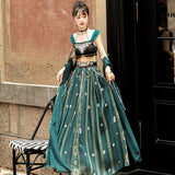 Plataz Design Galan Improved Han Elements Hanbok Half-Skirt Dress Shawl Set 8693