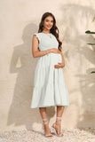 Plataz Summer Women's Flying Sleeves Folded Layered Short-Sleeved Dress Chiffon Pregnant Women's Dress Maternity