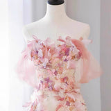 Plataz Flower Evening Dress 2025 New Bridal Toast Dress Shoulder Senior Art Exam Host Dress Woman
