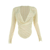 Plataz Autumn 2025 New Street Spice Girls With Special Fabrics Collared Long-Sleeved Top Lady DJPT