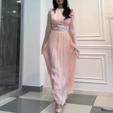 Plataz 2024 Round Collar Light Dress Slim Slim Light Luxury With Long Skirt