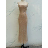 Plataz Feeling Nude Shiny Piece Hanging Dress High-End Light Luxury Niche Banquet Birthday Sexy Dress Dress Dress HZ0628