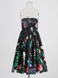 Plataz Design Sense A Skirt 2025 New Breast-Meared Mid-Rise Women's Flower-Print Dress