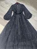Plataz Early Spring Luxury Diamond Collar Lantern Sleeve Single Buckle Temperament Dress Dress Dress