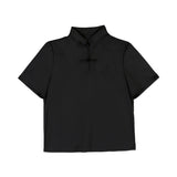 Plataz Design Blazed Gold Chinese Style Improvement Han Element Women's Short-Sleeved Top Skirt Dress Set 7065