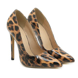 Plataz Leopard Tip Fine Heel Women's Shoes Fashion High Heel Large Size Single Shoes 35-42 High Quality Shoes