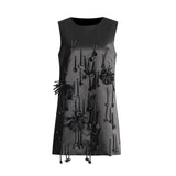 Plataz Elegant Famous Wind Dress 2025 Spring New Round Three-Dimensional Flower Esqueu Skirt Women's Dress