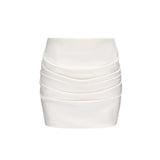 Plataz Set Club Shop Sexy Hanging Neck Collar With Short Top + Folded Pocket Hip Skirt Skirt