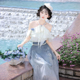 Plataz Design Wisto Yunchuan Chinese Style Improvement Han Elements Women's Blouse Half Dress Set 9204