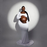 Plataz Women Cotton Dress Dress Pregnant Women Photo Full Cotton Drag Skirt Maternity