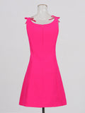 Plataz A Skirt 2025 Summer New Small Fragrant Wind U-Neck Bow Decorated Sexy Sling Dress