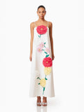 Plataz Large Flower Three-Dimensional Decoration Splicing 2025 New Solid Color Sling Skirt Loose Dress