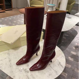 Plataz Leg Long Pointed High Cylinder Elastic Boots Super High And Knight Boots Size But Knee Thin Long Boots Woman High Quality Shoes