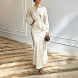 Plataz 2025 New Women's Solid-Colored Long-Sleeved Jacket Half-Dress Fashion Suit