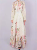 Plataz Early Autumn Australian Design Elegant Fresh Floral Shirt Top + High Waist Half-Dress Suit
