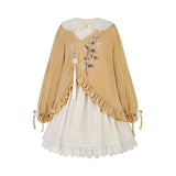 Plataz Design Sunflower Poetry Chinese Style Improve The Chinese Element Of Women's Coat Dress Set 7021
