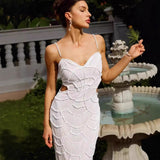 Plataz Tudted In The Middle Of The Waist Slinged Ribbon Dress Celeban Birthday Party Dinner Dress