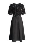 Plataz Elegant Wind 2025 Summer New Heavy Industry Embroidery Beads Design Fake Two Waist Dress Dress Dress