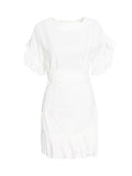 Plataz Trend Style Dress 2025 Spring New Petal Sleeves With Irregular Short Skirts