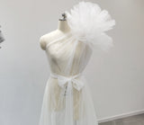 Plataz Take A Picture With A Net Yarn Dress Pregnant Women's Shoulderless Sleeve-Free Dress Halloween Styling Maternity