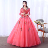 Plataz Yarn Performance Dress Women's Long-Sleeved Student Art College Evening Dress Vocal Fluffy Dress Thin Annual Meeting