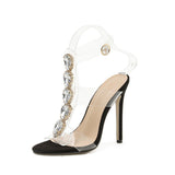 Plataz Water Drill Sexy Transparent High Heel Thin-Shoeed Women Sandals High Quality Shoes