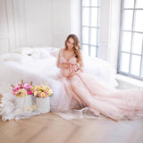 Plataz Mesh Pregnant Women Take Pictures Of The Long Dress Medium Long Draw And Drag Skirt 1204 Maternity