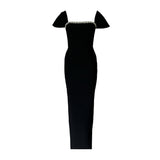 Plataz New Temperament Elegant Diamond Tender Tender Dress Party Party Party Dress