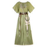 Plataz Design Yuehua Tour Chinese Style Improvement Chinese Elements Of The New Chinese Style Women's Short-Sleeved Blouse Trousers Set 9086