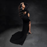 Plataz Women Cotton Dress Dress Pregnant Women Photo Full Cotton Drag Skirt Maternity