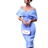 Plataz Summer New V-Neckless Banded Dress Sexy Elegant Evening Dress Party Tight Dress
