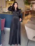 Plataz Temperament V-Neck 2024 Spring New Age Reduction Long-Sleeved Dress With Long-Sleeved