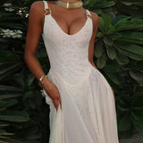 Plataz Autumn 2025 New Sexy Dress Famous Style Temperament Holiday Body Mesh Dress A Swing Dress DJPT