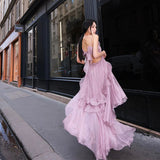 Plataz Summer New Net Red With The Same Purple Bare Back Strap Irregular Dress Seaside Vacation Sling Skirt