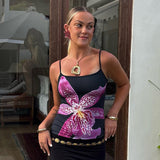 Plataz Women's Spring And Summer New Impact Color Printing Slings Slings Short-Sleeved Vest DJPT