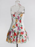 Plataz Holiday Wind 2025 Summer New Breast-Scaring Necked Neck Design Short-Height Bullet Short Dress