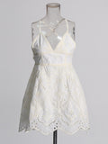 Plataz Women's Dress 2025 Still High-End Embroidery Print Sexy Slings Hollow Summer Bottoming Dress