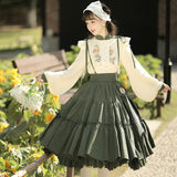 Plataz Design Sunflowers About Hanfu Women Chinese Style To Improve The Daily Chinese Elements Two-Piece Set 8469