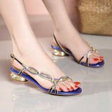 Plataz New Bohemian Fashion Sandals Women's Summer Leather Flat-Soled Beach Shoes Anti-Slip Crystal Women's Shoes High Quality Shoes