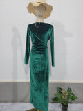 Plataz Aristocratic Velvet Body Sexy Waist Irregular Dress Dress Dress Woman