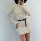 Plataz Fashion High-Collar Knitted Short-Form Hip Dress In Autumn 2024